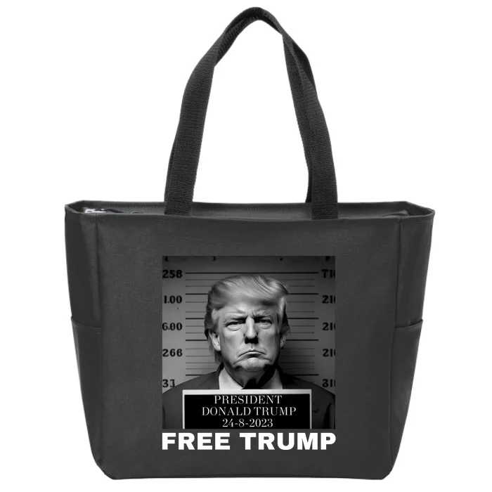 Free Donald Trump Mugshot Zip Tote Bag