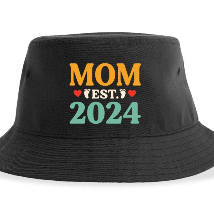 First Time Mom Est 2024 Promoted To Mommy 2024 Gifts Sustainable Bucket Hat