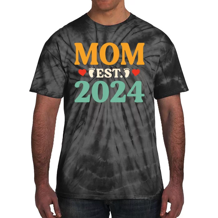 First Time Mom Est 2024 Promoted To Mommy 2024 Gifts Tie-Dye T-Shirt