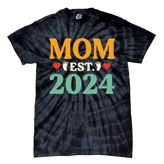 First Time Mom Est 2024 Promoted To Mommy 2024 Gifts Tie-Dye T-Shirt