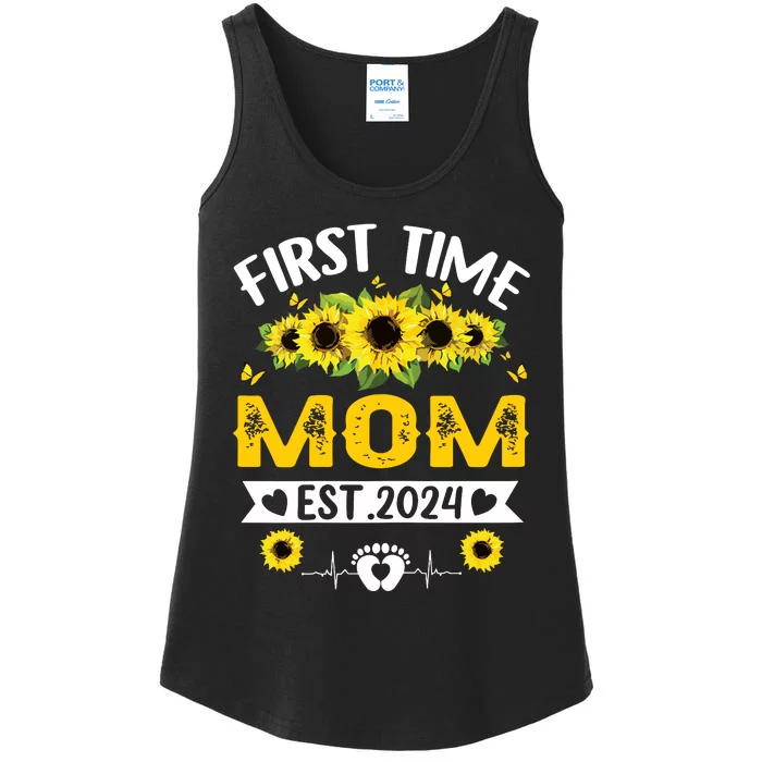 First Time Mom Pregnancy Mothers Day Soon To Be Mom 2024 Ladies Essential Tank