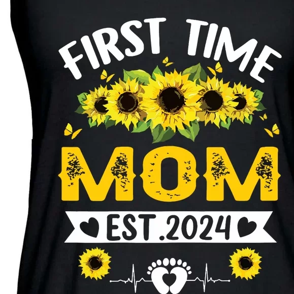 First Time Mom Pregnancy Mothers Day Soon To Be Mom 2024 Ladies Essential Flowy Tank