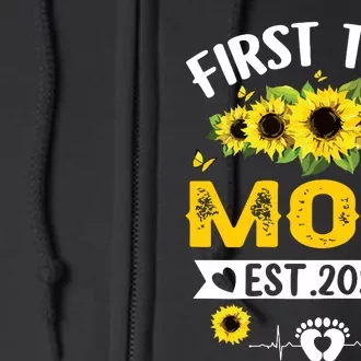 First Time Mom Pregnancy Mothers Day Soon To Be Mom 2024 Full Zip Hoodie