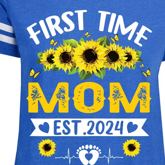 First Time Mom Pregnancy Mothers Day Soon To Be Mom 2024 Enza Ladies Jersey Football T-Shirt