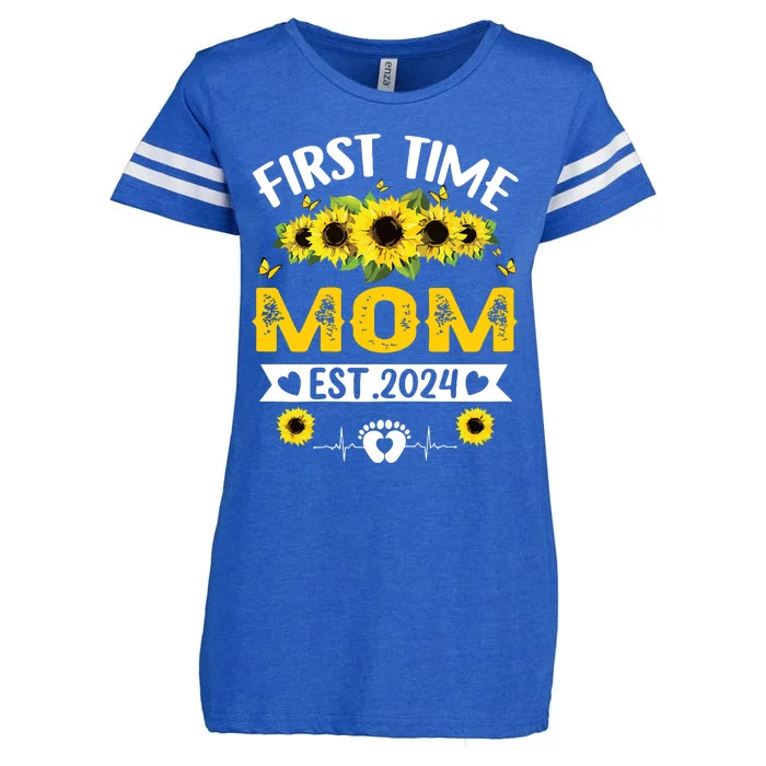 First Time Mom Pregnancy Mothers Day Soon To Be Mom 2024 Enza Ladies Jersey Football T-Shirt