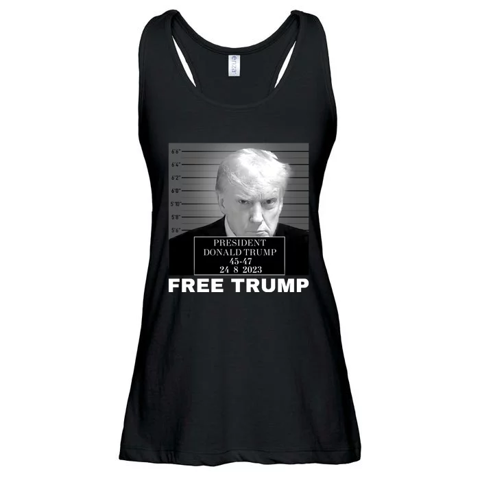 Free Donald Trump Mugshot Ladies Essential Flowy Tank