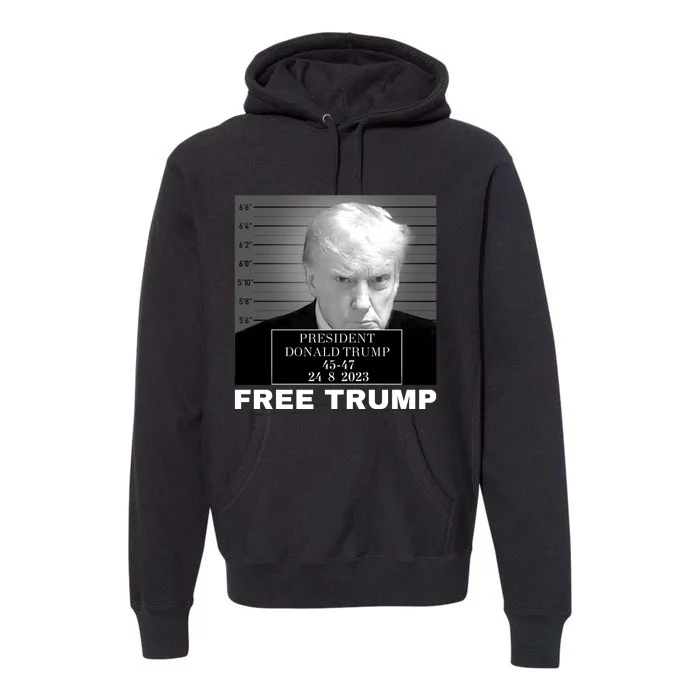 Free Donald Trump Mugshot Premium Hoodie