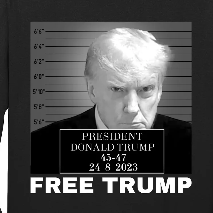 Free Donald Trump Mugshot Tall Long Sleeve T-Shirt