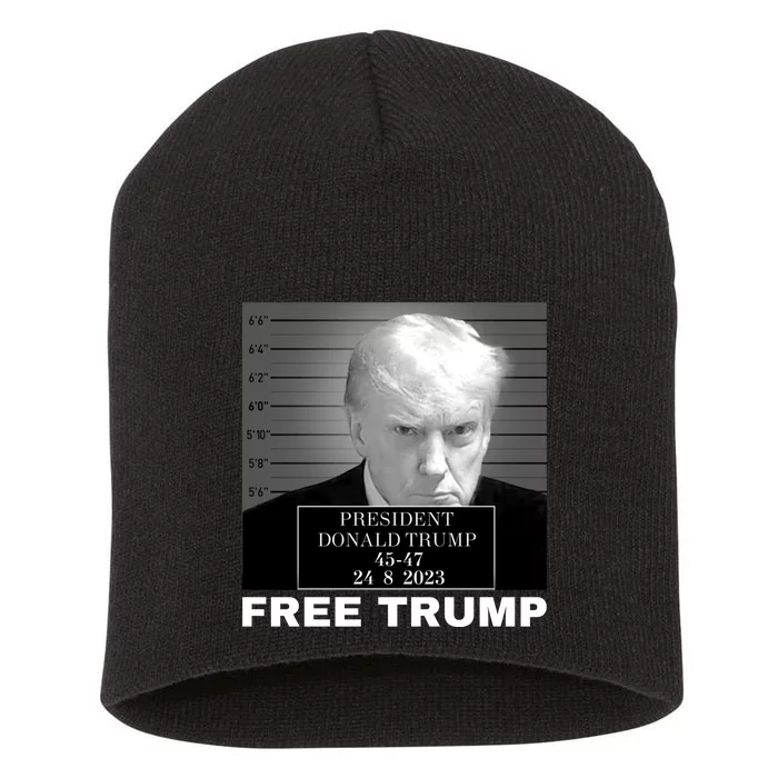 Free Donald Trump Mugshot Short Acrylic Beanie