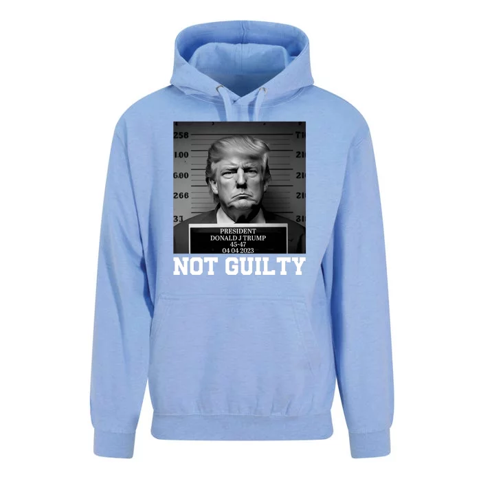 Funny Trump Mug Shot Trump Not Guilty MugShot Unisex Surf Hoodie