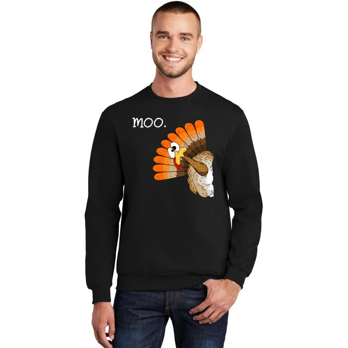 Funny Turkey Moo Cow Thanksgiving Sweatshirt