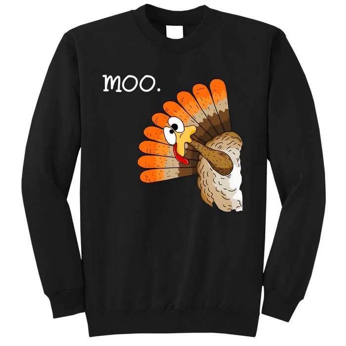 Funny Turkey Moo Cow Thanksgiving Sweatshirt