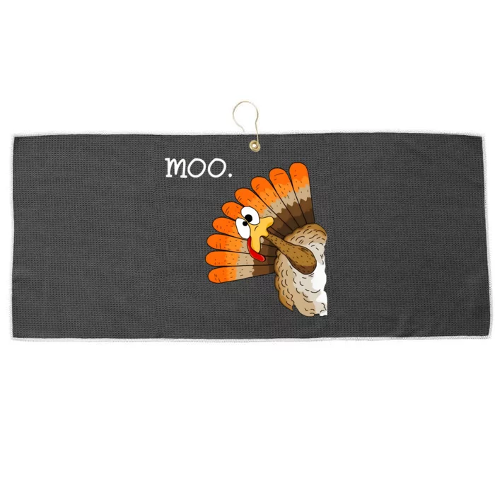 Funny Turkey Moo Cow Thanksgiving Large Microfiber Waffle Golf Towel