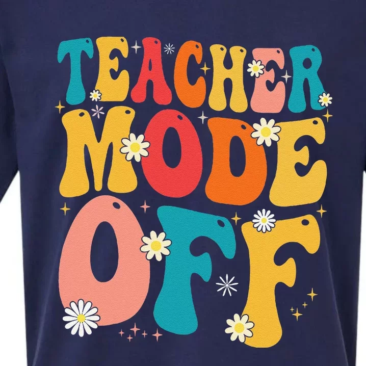 Funny Teacher Mode Off Last Day Of School Summer Break Sueded Cloud Jersey T-Shirt