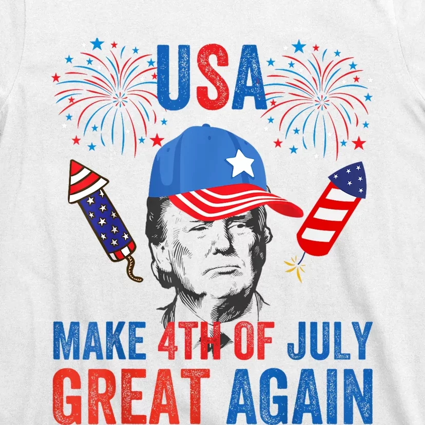 Fireworks Trump Make 4th Of July Again Us Hat Patriotic T-Shirt