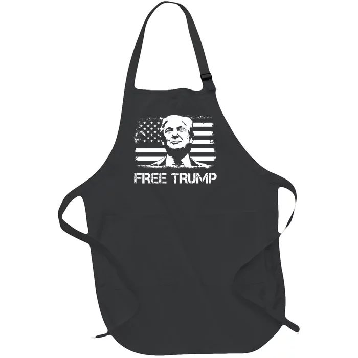 Free Trump Mug Shot Trump Not Guilty MugShot Full-Length Apron With Pocket