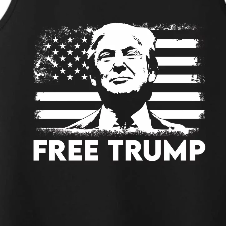 Free Trump Mug Shot Trump Not Guilty MugShot Performance Tank