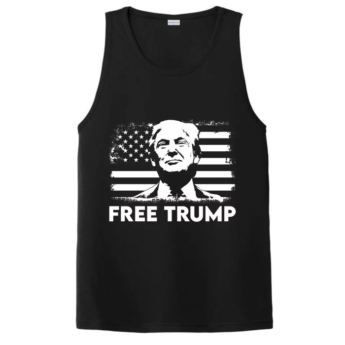 Free Trump Mug Shot Trump Not Guilty MugShot Performance Tank