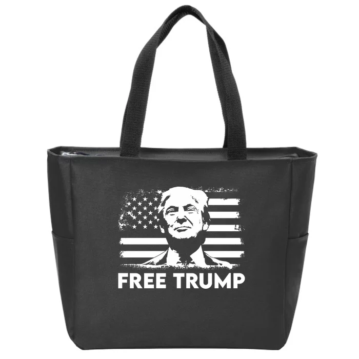 Free Trump Mug Shot Trump Not Guilty MugShot Zip Tote Bag