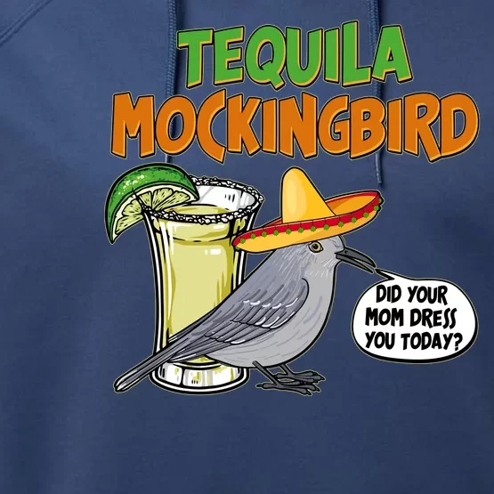 Funny Tequila Mockingbird Performance Fleece Hoodie