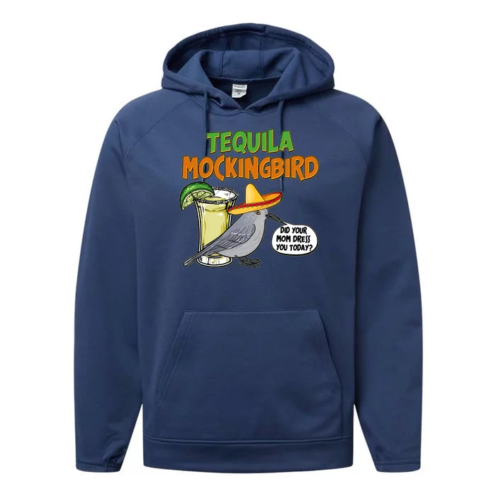 Funny Tequila Mockingbird Performance Fleece Hoodie