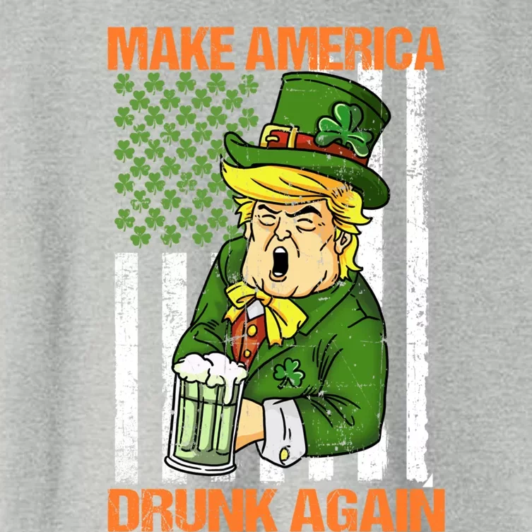 Funny Trump Make America Drunk Again Beer St Patricks Day Gift Women's Crop Top Tee