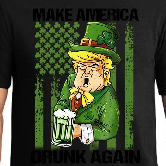 Funny Trump Make America Drunk Again Beer St Patricks Day Gift Pajama Set