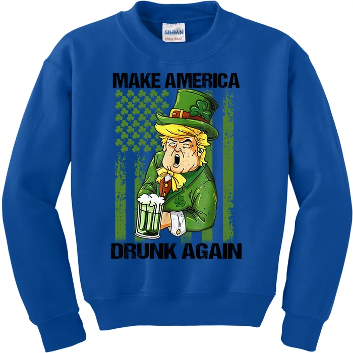 Funny Trump Make America Drunk Again Beer St Patricks Day Gift Kids Sweatshirt