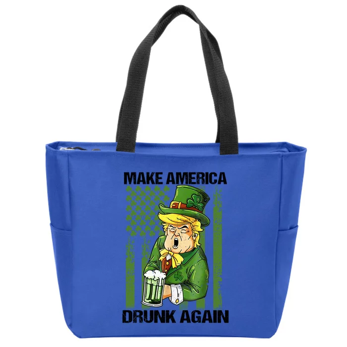 Funny Trump Make America Drunk Again Beer St Patricks Day Gift Zip Tote Bag