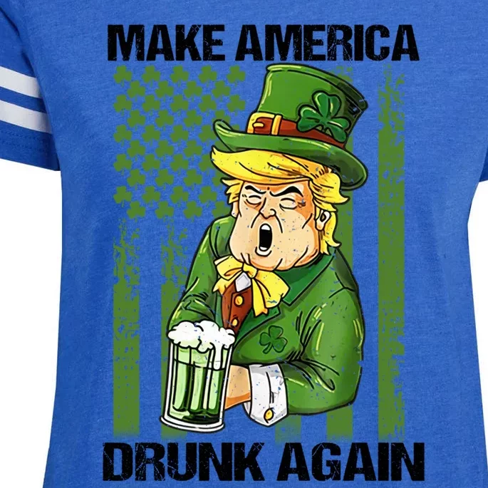 Funny Trump Make America Drunk Again Beer St Patricks Day Gift Enza Ladies Jersey Football T-Shirt