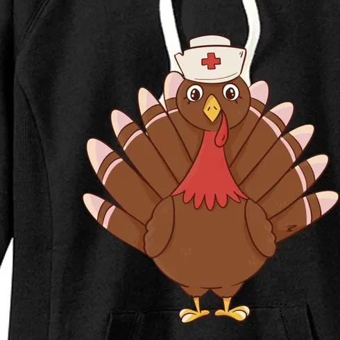 Funny Turkey Nurse Thanksgiving Family Outfit Gift Women's Fleece Hoodie