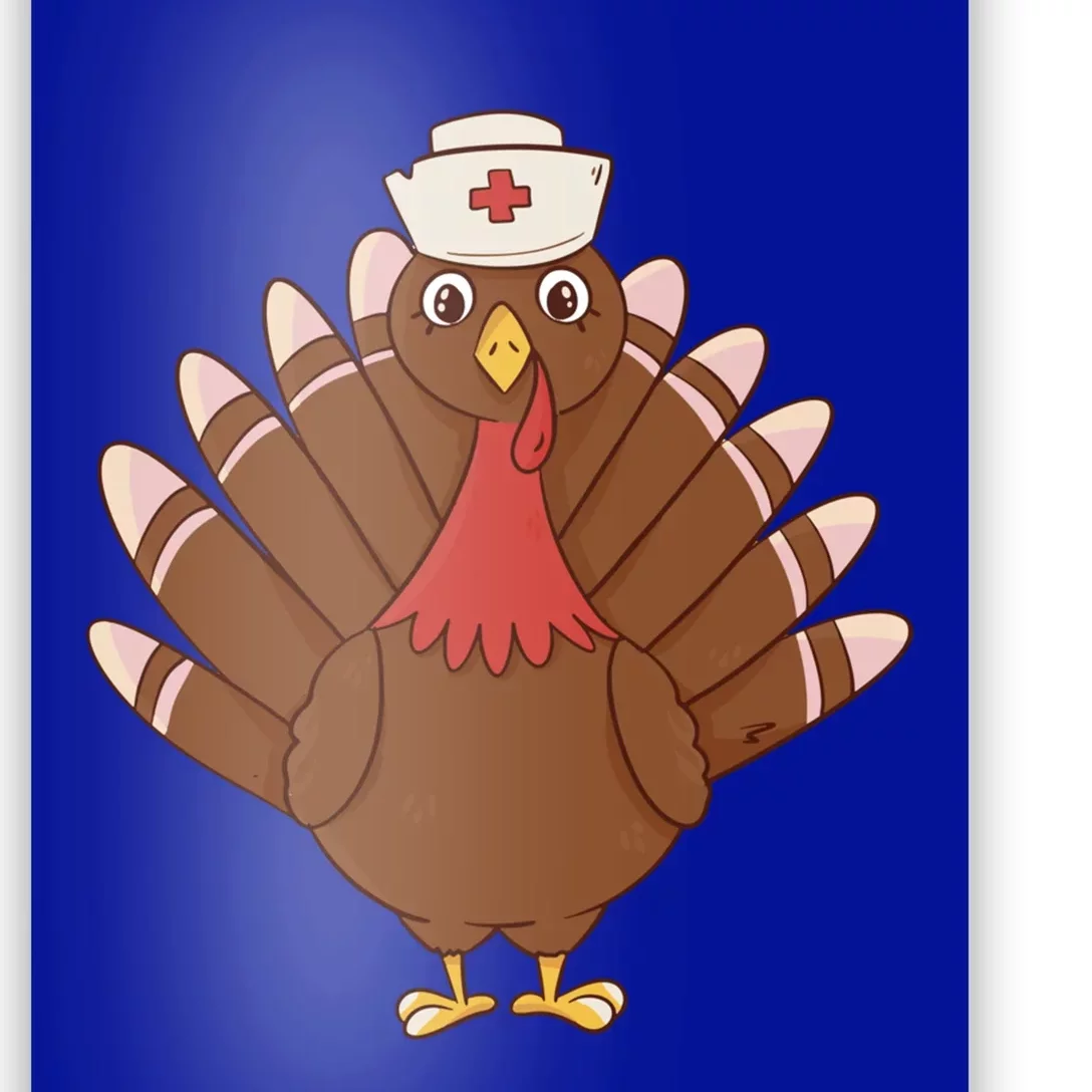 Funny Turkey Nurse Thanksgiving Family Outfit Gift Poster