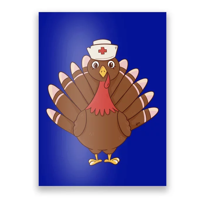 Funny Turkey Nurse Thanksgiving Family Outfit Gift Poster