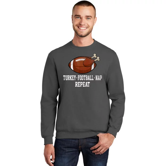 Football Turkey Nap Thanksgiving Tall Sweatshirt