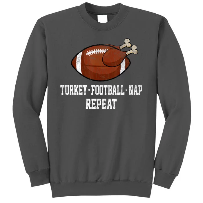 Football Turkey Nap Thanksgiving Tall Sweatshirt