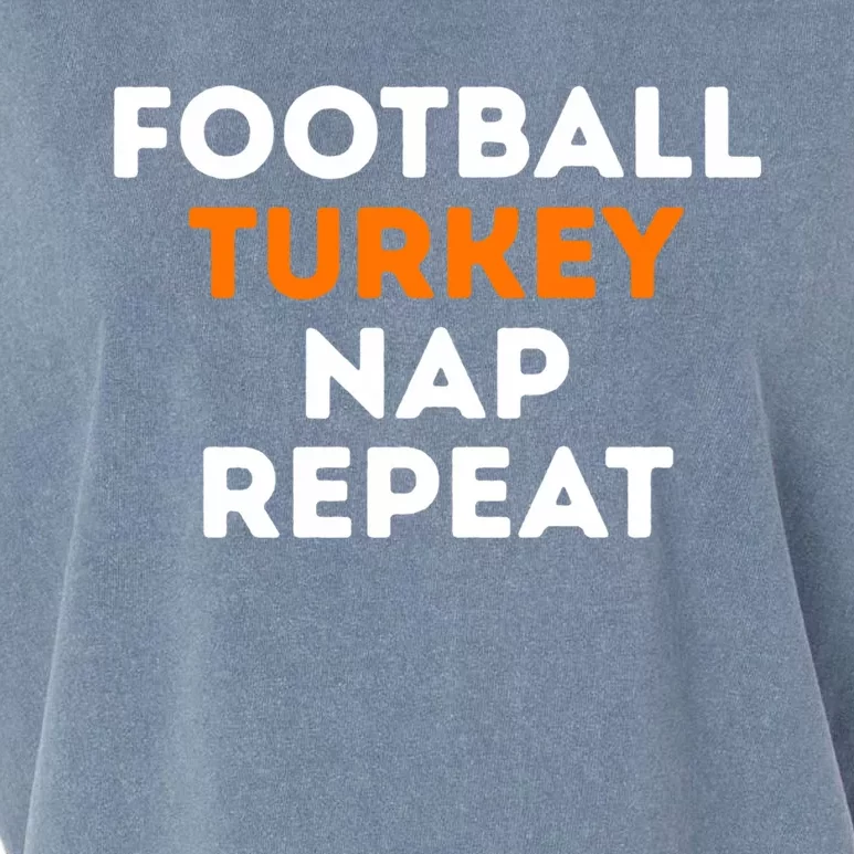 Football Turkey Nap Repeat Thanksgiving Garment-Dyed Women's Muscle Tee