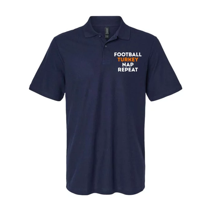 Football Turkey Nap Repeat Thanksgiving Softstyle Adult Sport Polo