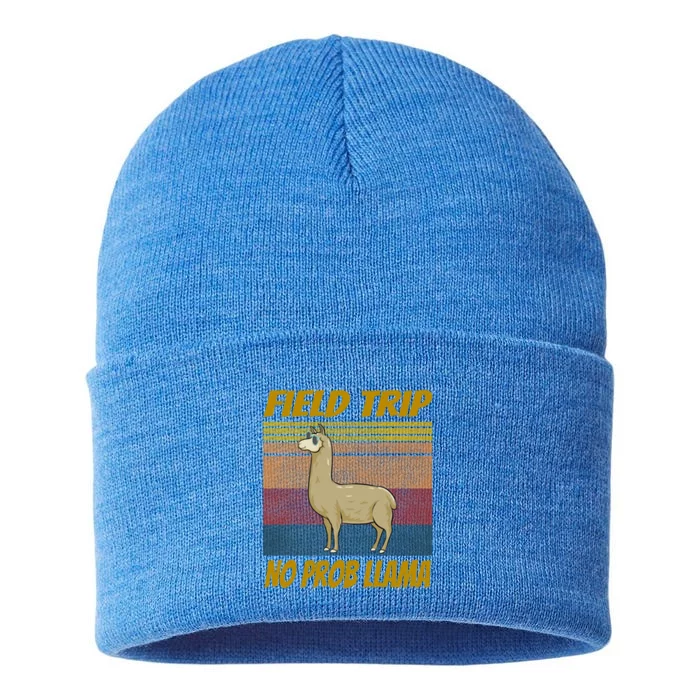 Field Trip No Prob Llama Funny Gift Field Day Vibes Teachers Students Gift Sustainable Knit Beanie