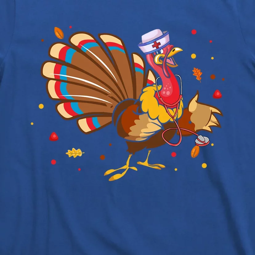 Funny Turkey Nurse Nursing Thanksgiving Stethoscope Nurse Great Gift T-Shirt