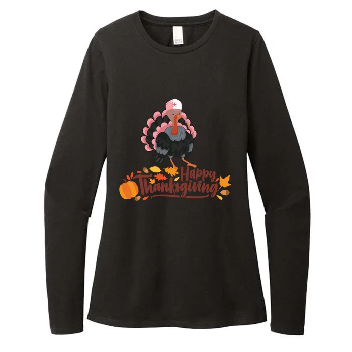 Funny Turkey Nurse Happy Thanksgiving Quote Professional Gift Womens CVC Long Sleeve Shirt