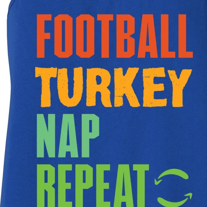 Football Turkey Nap Repeat A Funny Novelty Sports Wear Cute Gift Women's Racerback Tank