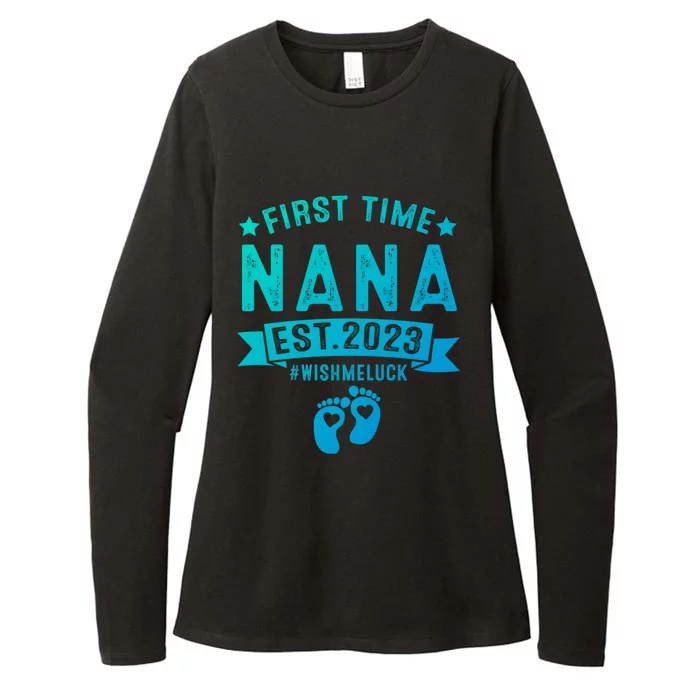 First Time Nana Let The Spoiling Begin New Grandparents Gift Womens CVC Long Sleeve Shirt