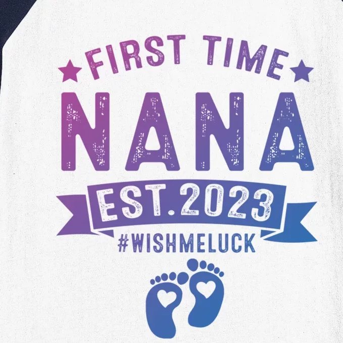 First Time Nana Let The Spoiling Begin New Grandparents Gift Baseball Sleeve Shirt