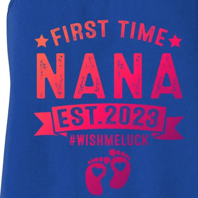 First Time Nana Let The Spoiling Begin New Grandparents Gift Women's Racerback Tank