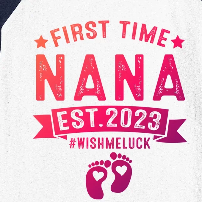 First Time Nana Let The Spoiling Begin New Grandparents Gift Baseball Sleeve Shirt