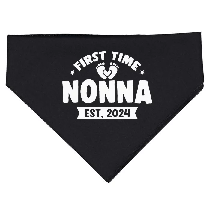 First Time Nonna Baby Announcement USA-Made Doggie Bandana