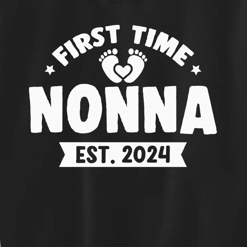 First Time Nonna Baby Announcement Kids Sweatshirt