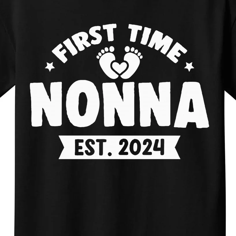 First Time Nonna Baby Announcement Kids T-Shirt