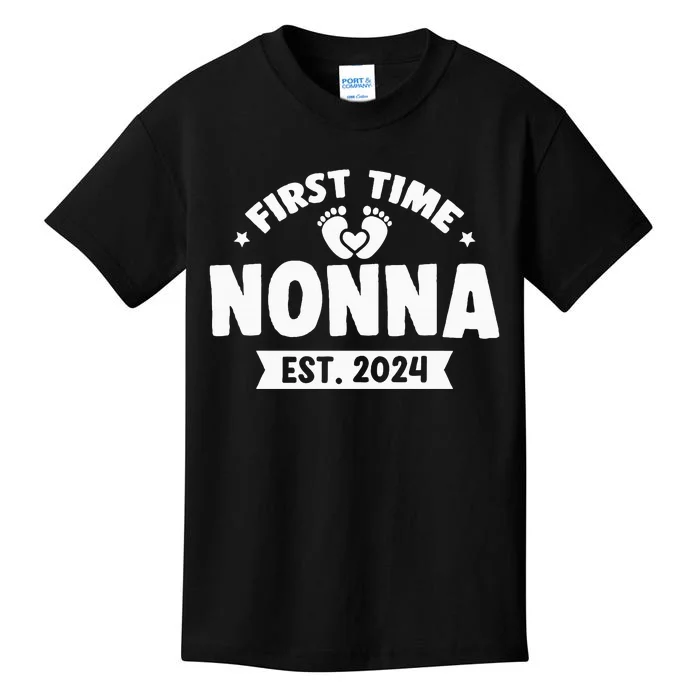 First Time Nonna Baby Announcement Kids T-Shirt