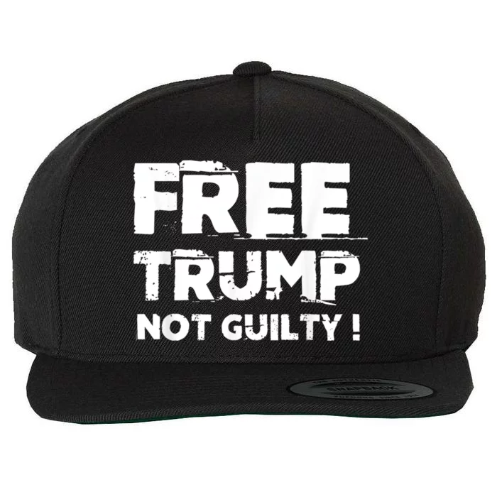 Free Trump Not Guilty Wool Snapback Cap